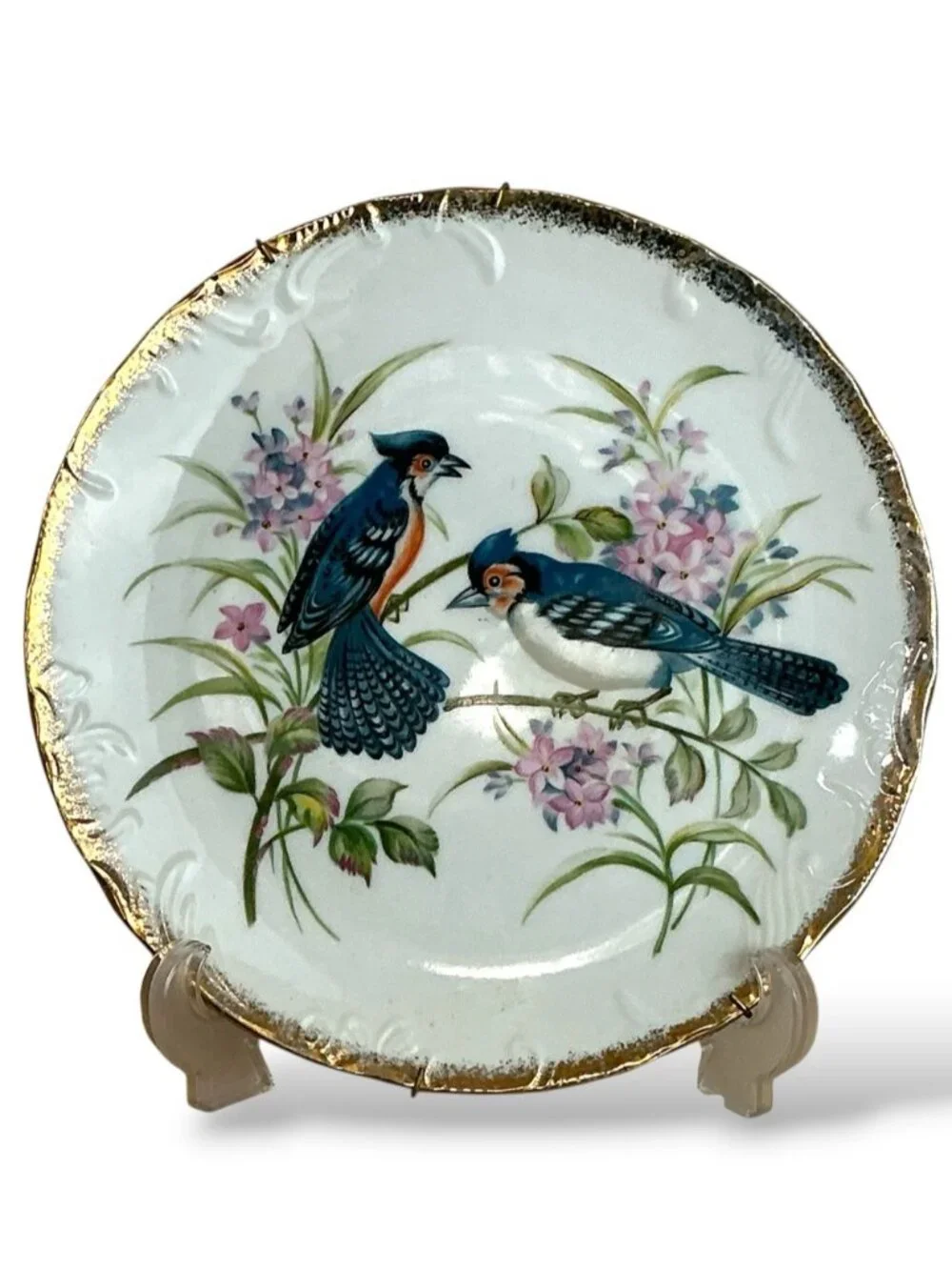 Japan Blue Birds Collector Plate Porcelain 8.25” Vtg Mid Century Modern 1960’s - Picture 13 of 13